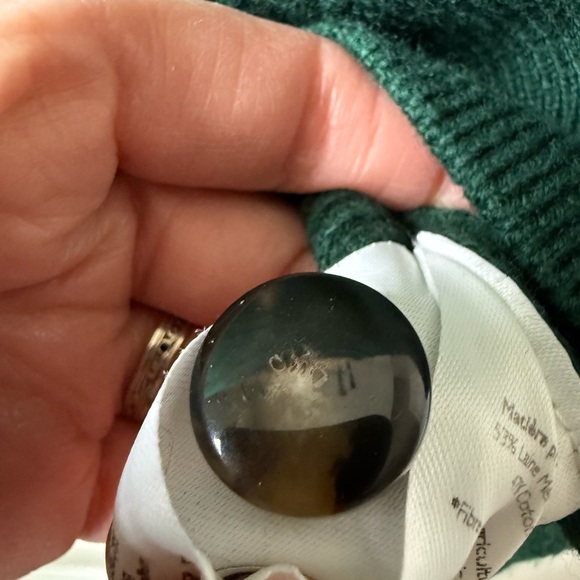 SEZANE Sami Jumper Sweater Ribbed Cropped Merino Wool Organic Cotton Green S - Picture 8 of 8